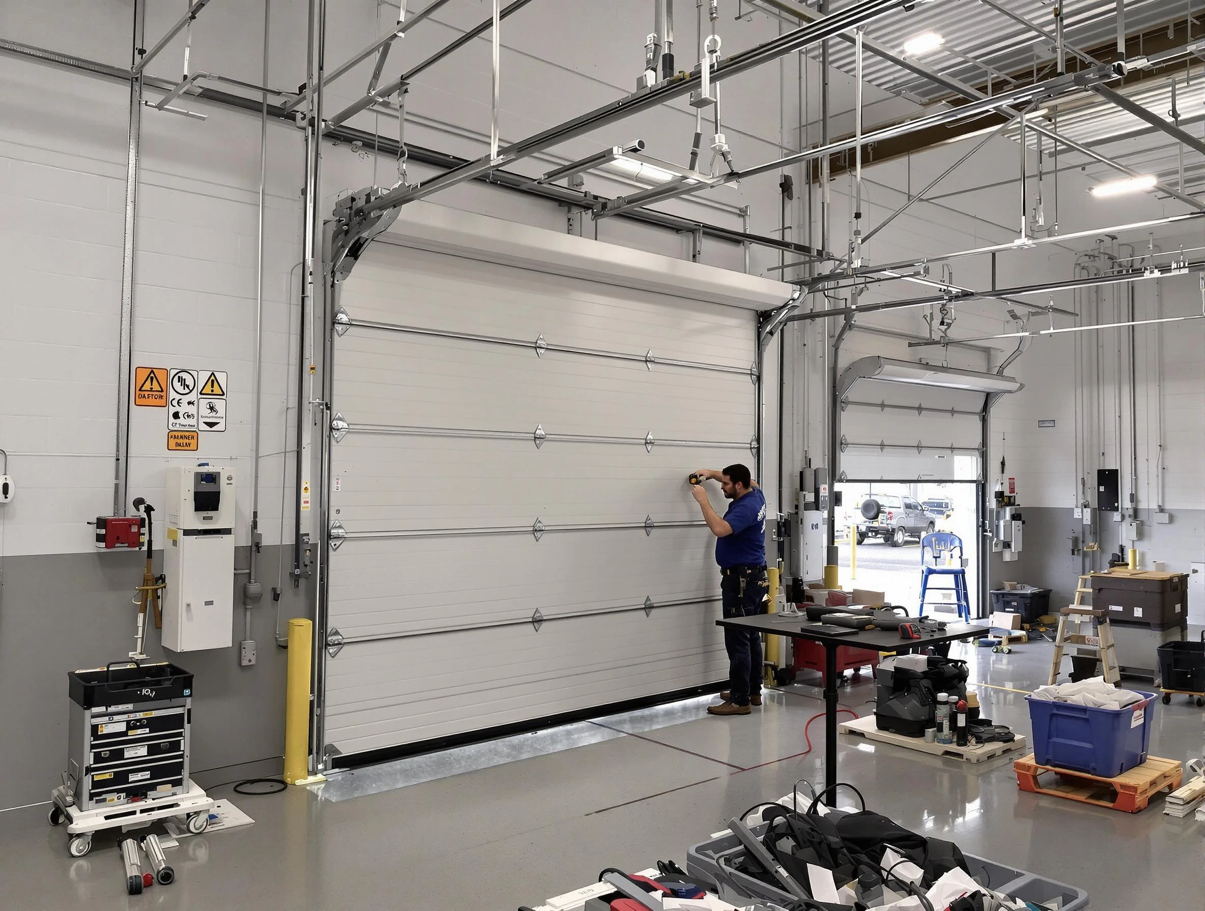 Commercial garage door repair being performed by Placitas Garage Door Repair expert in Placitas